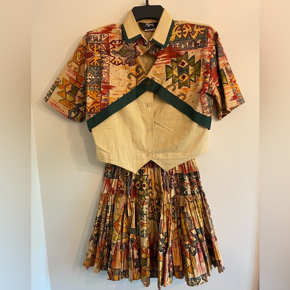 Roper Dresses & Skirts - Vintage Roper Two Piece Skirt and Button-Up Shirt Size Small
